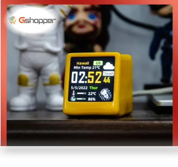 Portable Smart WiFi Weather Station with Temperature, Humidity, Time, and Alarm Clock — Barometers