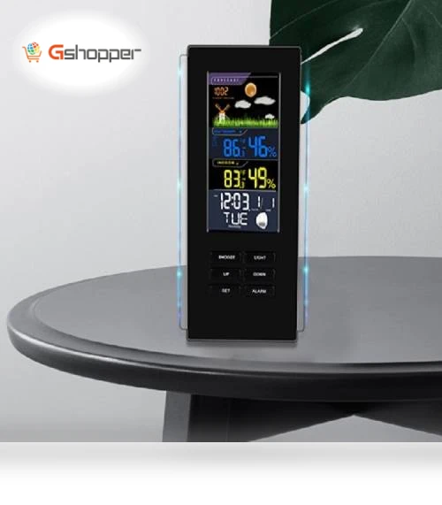 Colorful Screen Indoor Outdoor Temperature Humidity Meter Barometer Smart Digital Clock — Barometers