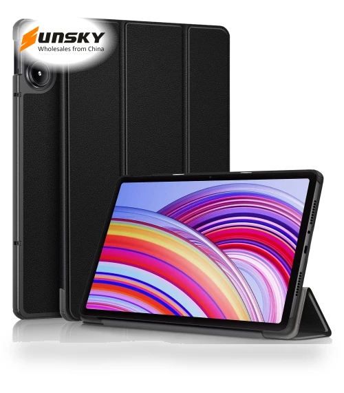 3-Fold Stand Leather Smart Tablet Case for Xiaomi Redmi Pad Pro 12.1 — Keyboard Cases, Xiaomi