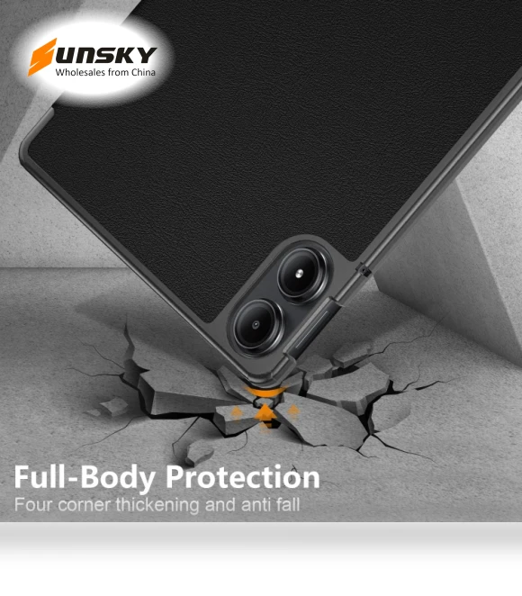 3-Fold Stand Leather Smart Tablet Case for Xiaomi Redmi Pad Pro 12.1 — Keyboard Cases, Xiaomi