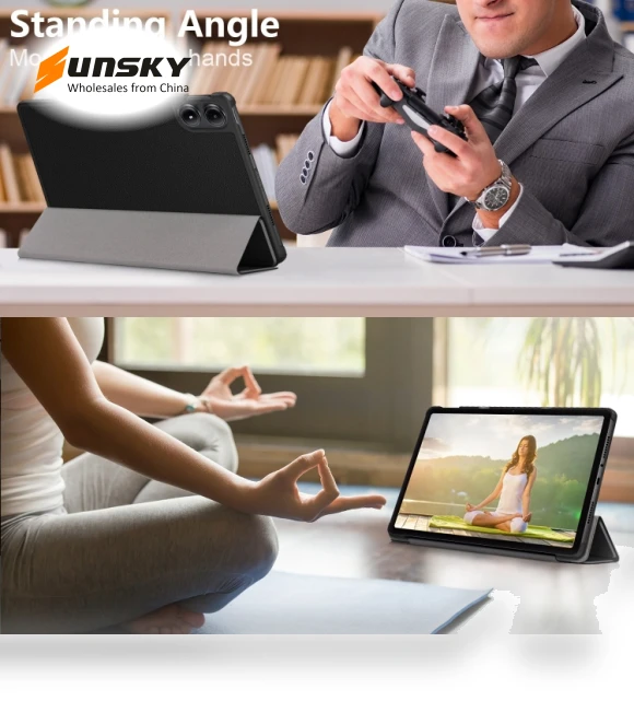 3-Fold Stand Leather Smart Tablet Case for Xiaomi Redmi Pad Pro 12.1 — Keyboard Cases, Xiaomi