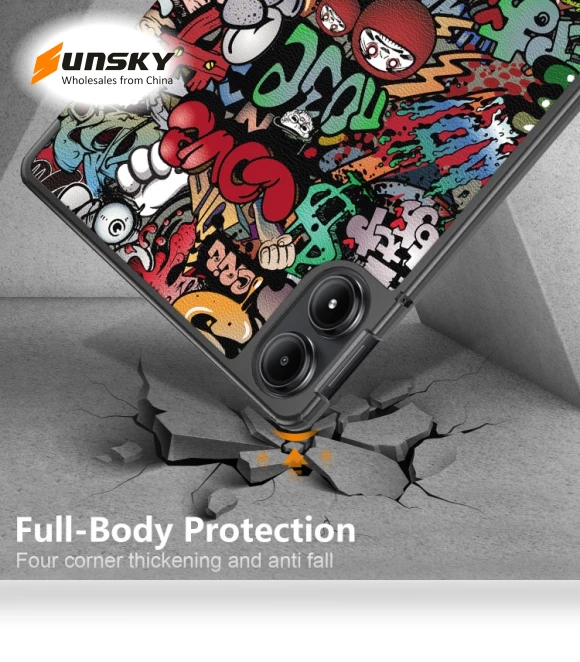 3-Fold Stand Leather Smart Tablet Case for Xiaomi Redmi Pad Pro 12.1 — Keyboard Cases, Xiaomi