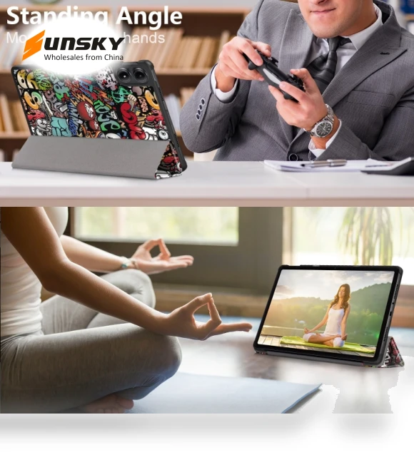 3-Fold Stand Leather Smart Tablet Case for Xiaomi Redmi Pad Pro 12.1 — Keyboard Cases, Xiaomi