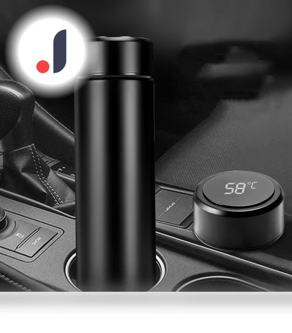 Smart Stainless Steel Thermos with LCD Touch Screen — Beverage Warmers, Factory Discount Outlet