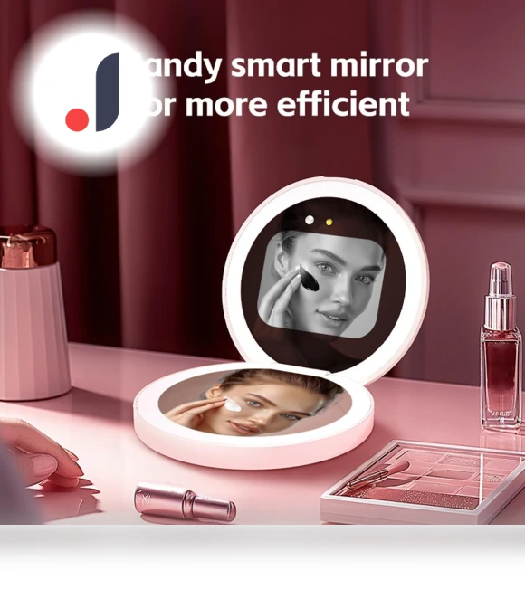 Smart UV Sunscreen Mirror with LED Lighting — Compact & Travel, Beautyyy