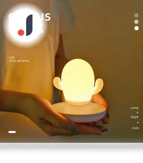 USB LED Touch Dimming Silicone Night Light Cactus — Night Lights, LY Home&Kitchen 050