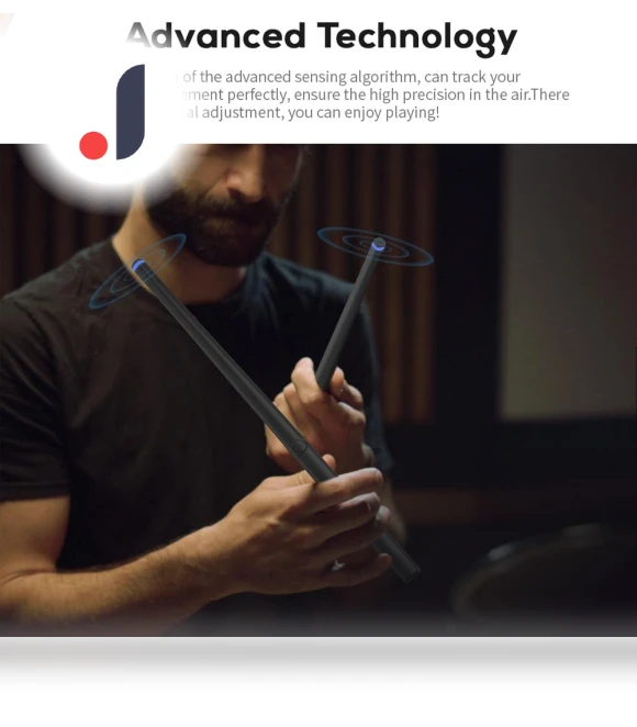 Virtual Drum Set with Somatosensory Air Drumsticks — Drum Machines, Toys Arts