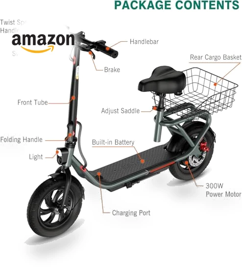Electric Scooter with Seat — Electric Self-Balancing Scooters, SISIGAD