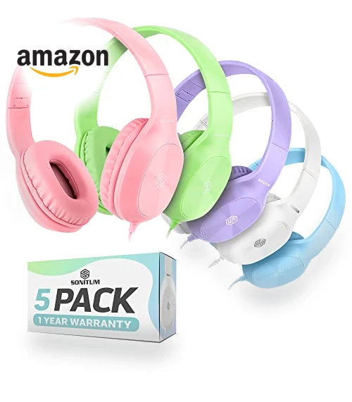 Kids Headphones Bulk Set — In-Ear Headphones, Sonitum
