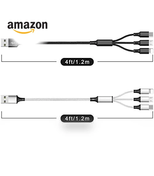 Multi USB Charging Cable 3A, 3 in 1 Fast Charger Cord Connector — Chargers, TOPWIN