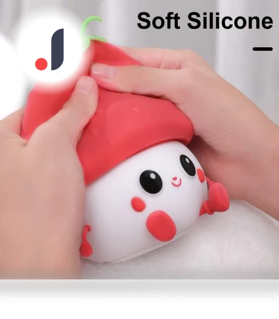 Silicone Strawberry Night Light for Kids — Night Lights, Worry free storage