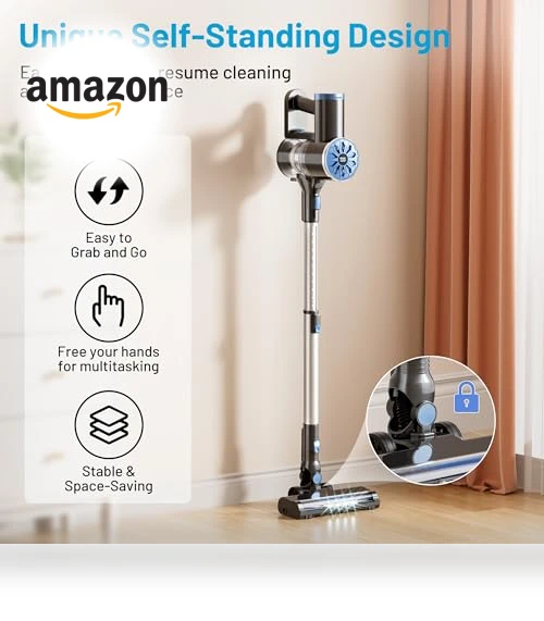Cordless Vacuum Cleaner with Self-Standing — Cordless Vacuums & Sweepers, VIPSUN