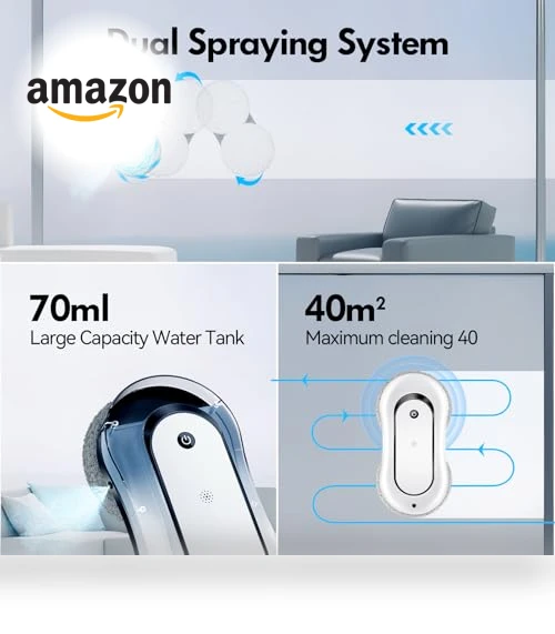Dual Direction Auto-Spray Smart Window Cleaner Robot — Smart Cleaning Robots, Jemyths