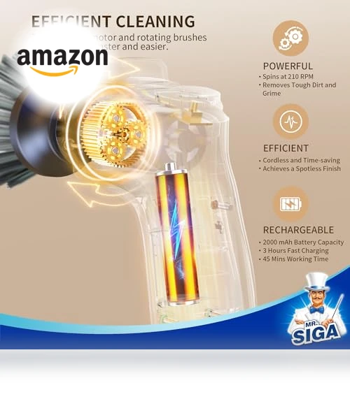 Electric Spin Scrubber — Brushes, MR.SIGA