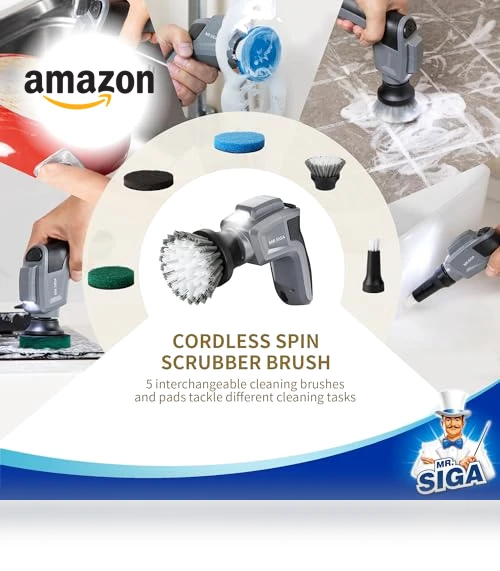 Electric Spin Scrubber — Brushes, MR.SIGA