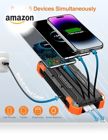 Portable Charger with Built-in Cables and Thermometer — Chargers, GOODaaa