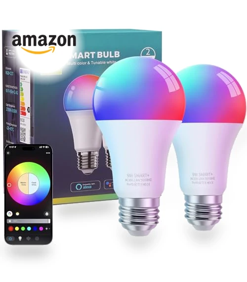 Smart Light Bulbs 2 Pack — LED, FRIDEKO HOME
