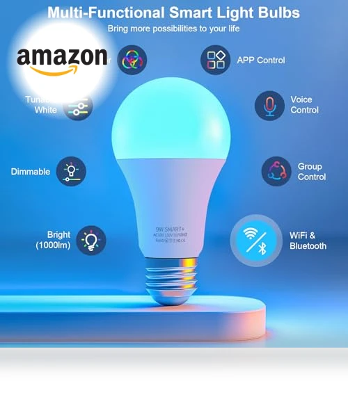 Smart Light Bulbs 2 Pack — LED, FRIDEKO HOME