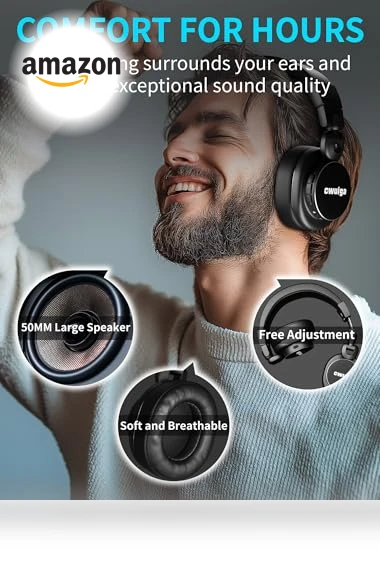 Wireless TV Headphones for Seniors — In-Ear Headphones, cwuiga