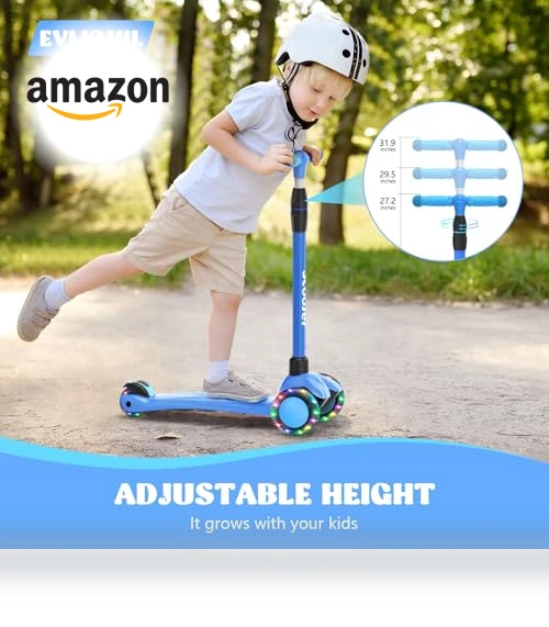 Adjustable Height Kick Scooter with Removable Seat — Push Scooters, EVLIQUIL