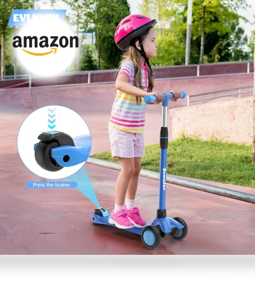 Adjustable Height Kick Scooter with Removable Seat — Push Scooters, EVLIQUIL