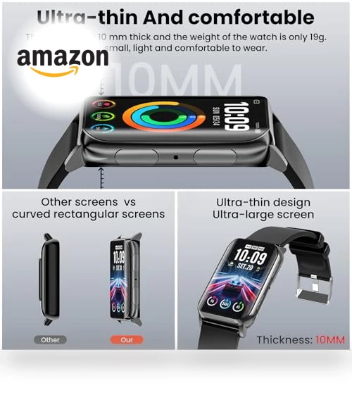 Curved Screen Fitness Tracker — Smartwatches, Mingdaln