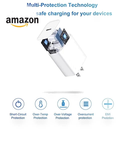 Fast Charging 20W PD USB C Wall Charger with 6FT Cable — Chargers, Coreykin