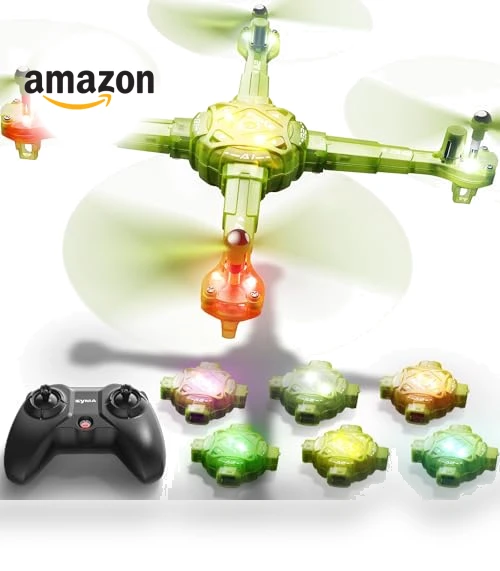 Kids Drone with 7-Color LED Light — RC Helicopters, Syma