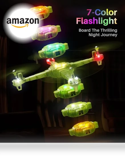 Kids Drone with 7-Color LED Light — RC Helicopters, Syma