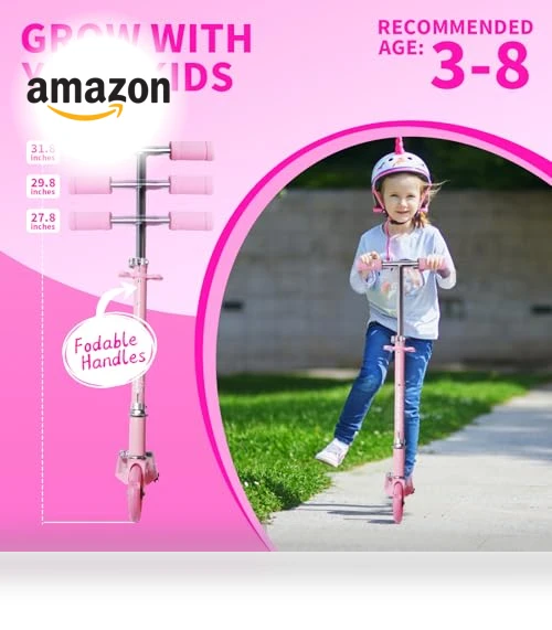 Kids Kick Scooter with Light Up Wheels — Push Scooters, Nattork