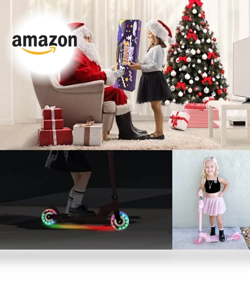 Kids Kick Scooter with Light Up Wheels — Push Scooters, Nattork