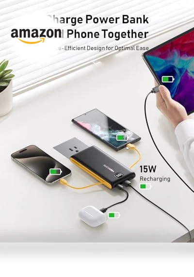 Portable Charger Power Bank with Built-in Cables and Wall Plug — Chargers, VEEKTOMX