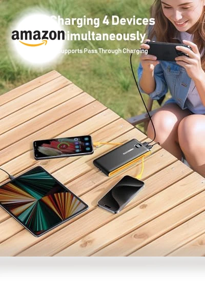 Portable Charger Power Bank with Built-in Cables and Wall Plug — Chargers, VEEKTOMX