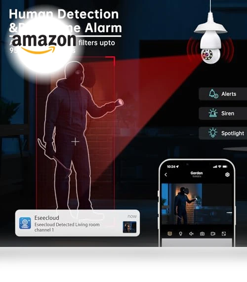 2K Light Bulb Security Camera — Smart Home Security, Noahtec