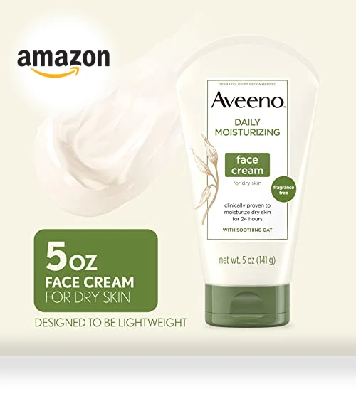 Daily Moisturizing Fragrance-Free Face & Neck Cream and Body Lotion Bundle — Nourishing Body Creams, Aveeno