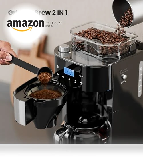 Drip Coffee Maker with Built-in Grinder — Electric Blade Coffee Grinders, Electactic