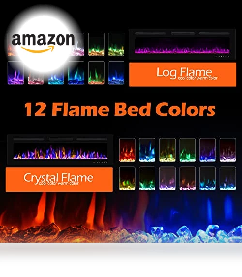 Electric Fireplace Wall Mounted and Recessed with Remote Control — Electric Heating Solutions, BETELNUT