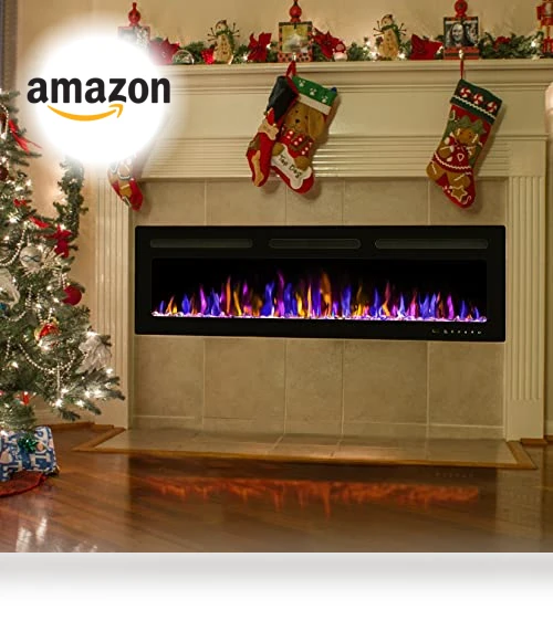 Electric Fireplace Wall Mounted and Recessed with Remote Control — Electric Heating Solutions, BETELNUT