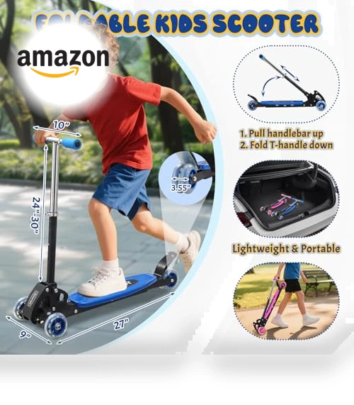 Heavy-Duty Kids 3-Wheel Scooter — Push Scooters, EUIJOIP