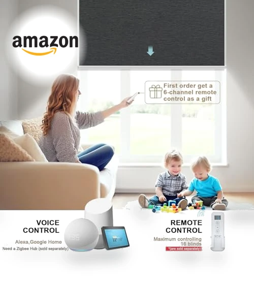 Motorized Blinds with Remote Smart Blackout Shades — Roller, COOLWINDS