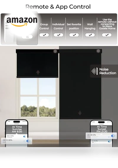 Motorized Roller Shade with Remote Control — Treatment Sets, AIVDIG