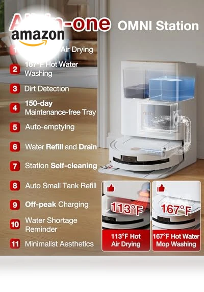 Robot Vacuum and Mop with All-in-One Station — Smart Cleaning Robots, YEEDI