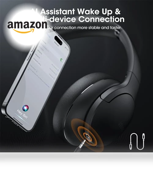 Upgrade Bluetooth Headphones Over Ear — Over-Ear Headphones, DOQAUS