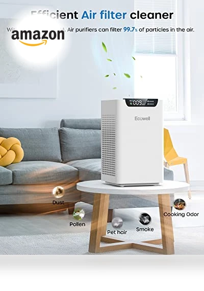 Air Purifier for Home Large Room — Activated Carbon Air Purifiers, ECOWELL