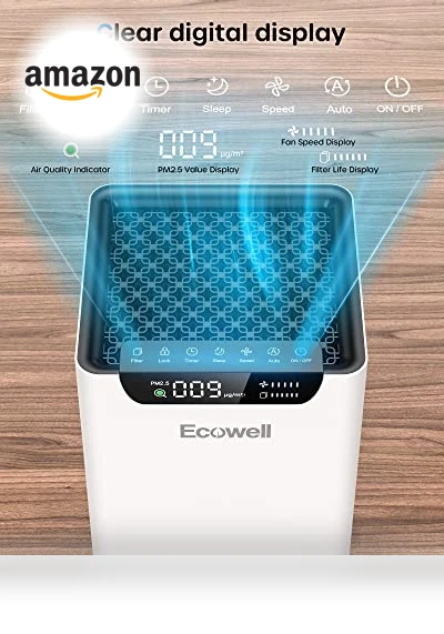 Air Purifier for Home Large Room — Activated Carbon Air Purifiers, ECOWELL