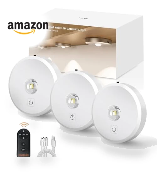 Cordless Puck Lights with Remote Control — Tap Lights, MICLIONLED