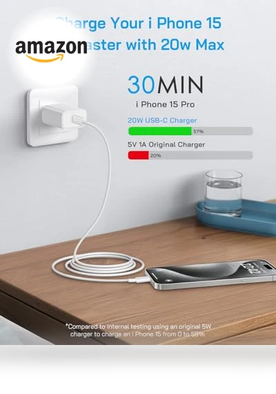 Fast Charging USB C Power Brick with Cord — Chargers