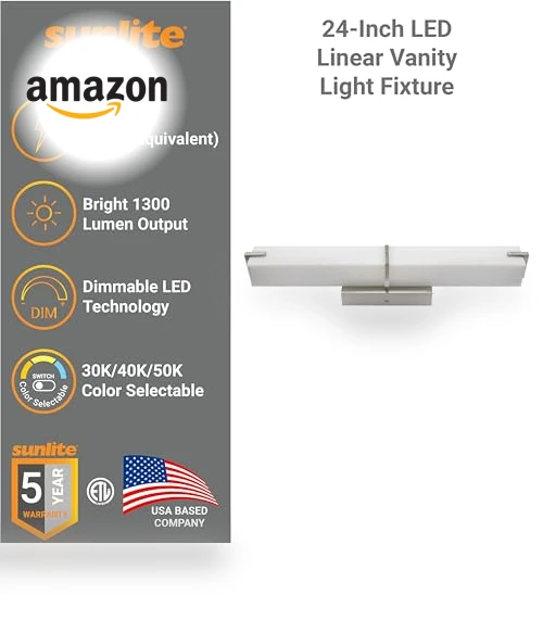 LED Linear Vanity Light Fixture — Vanity Lights, Sunlite