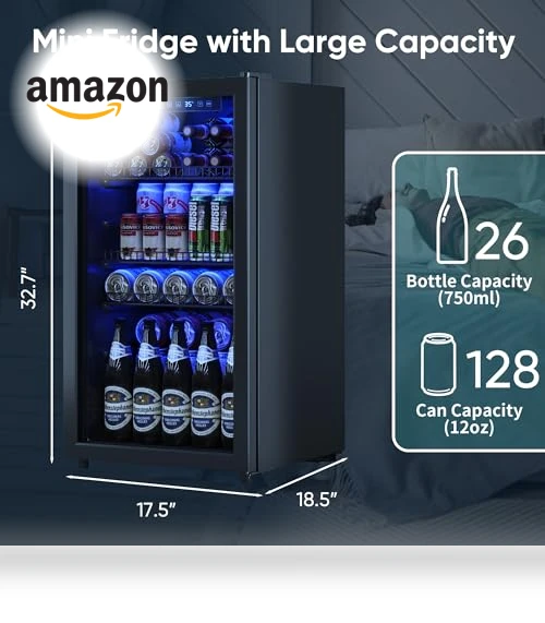Mini Fridge With Glass Door — Drink Coolers, Tehanld