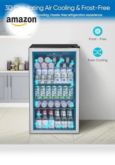 Mini Fridge with Glass Door — Mini Fridges, Feelfunn